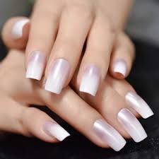 There are nail stickers that are scented and some that. Ombre French Square Smooth Square Nails Medium Light Pink Gradient Pearl Thistle Fake Nail Acrylic Nail Art Tips False Nails Aliexpress