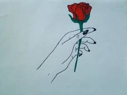 How To Draw A Hand Holding Rose Flower Hand Holding Rose Drawing Easy Tutorial Art Drawing Youtube Hand Holding Rose Rose Drawing Flower Drawing