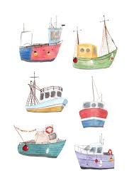 Le Bateau Pourrait Etre Lun Deux Vieux Bateau De Peche Aux Couleurs Paste Illustration De Bateau Illustration De La Mer Vieux Bateaux