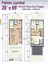 Saiz lot minima yang diperlukan 53' x 67'. Pelan Rumah Teres 2 Tingkat Desainrumahid Com