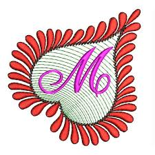 M, or m, is the thirteenth letter of the modern english alphabet and the iso basic latin alphabet. Heart Alphabets M Embroidery Design Embroideryshristi