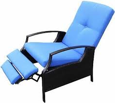 Wicker Recliner Outdoor Patio Reclining Cushion Rattan In 2020 Outdoor Recliner Garden Recliner Chairs Recliner Chair