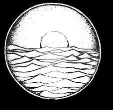 Black and white sun clipart png. Ocean Sunset Black And White Sunset Drawing Clipart Full Size Clipart 5400234 Pinclipart
