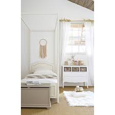 Wooden 90 X 190cm Four Poster Bed In White Manosque Hemelbed Witte Houten Vloeren Wit Hout