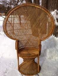 Vintage Wicker Rattan Peacock Fan Back Chair Wicker Chairs Wicker Vintage Wicker