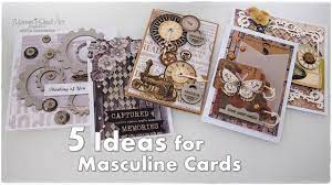 Find perfectly dapper patterned paper, stickers, and stamps for your masculine scrapbooks, handmade cards for him, and so much more! 5 Masculine Cards Ideas Tutorial Maremi S Small Art Youtube