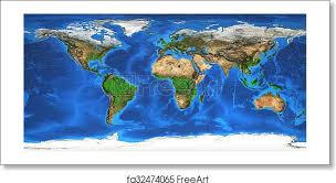 Show the photo gallery with examples of these landforms around the world. Free Art Print Of High Resolution World Map And Landforms Detailed Satellite View Of The Earth And Its Landforms Elements Of This Image Furnished By Nasa Freeart Fa32474065