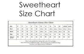 sweetheart size chart masako formals hawaii