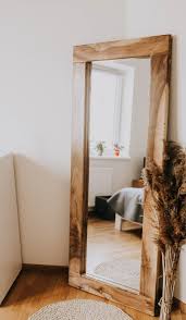 Large Stand Mirror Wood Mirror Frame Walnut Mirror Frame Etsy Wood Framed Mirror Standing Mirror Diy Standing Mirror