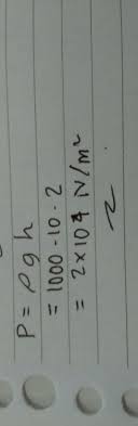 Tekanan Hidrostatis Dinding Kolam Pada Kedalaman 2m Dengan Massa Jenis Air 1gr Cm Dan G 10m Brainly Co Id