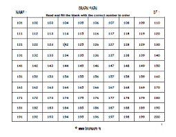 101 To 200 Number Chart Word Www Bedowntowndaytona Com