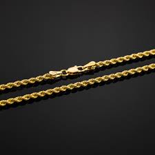 10k yellow gold mirror valentino chain. 10k Hollow Gold Rope Chain 2mm