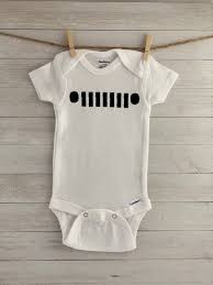 7 Slot Grille Baby Onesie With Jeep Wave On Rear Etsy Baby Onesies Jeep Baby Onesies