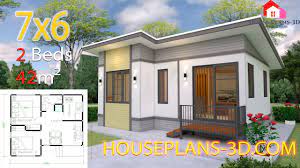 House plans with two master bedrooms. House Plans 10 7x10 5m With 2 Bedrooms Flat Roof Samhouseplans