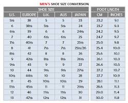 17 Complete American Mens Shoe Size Chart