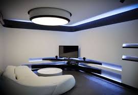 Wohnwand modern design led : Moderne Wohnwand Mit Led Beleuchtung 50 Ideen Wohnungseinrichtung Futuristisches Interieur Haus Innenarchitektur