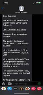 For those curious about the auction signs popping up everywhere, I called  the number and here's the text I got back. Scam? : r/nova