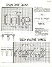 This cross stitich pattern is a vintage coca cola ad showing two girls drinking cola.pattern details:two girls drinking coca colafabric:aida 14, white300w x 373. Cross Stitch Coca Cola