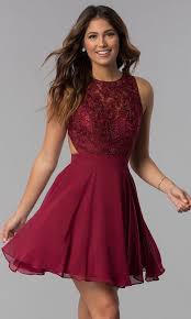 Short Chiffon Embroidered Bodice Homecoming Dress Burgundy Homecoming Dresses Maroon Homecoming Dress Hoco Dresses