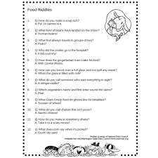 Food Riddles Free Download Time Worksheets Food Riddles Riddles