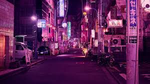 Perfect screen background display for desktop, iphone, pc, laptop, computer. Download Wallpaper 1920x1080 Street Neon Night City Backlight Purple Tokyo Full Hd Hdtv Fhd 1080p Hd Background