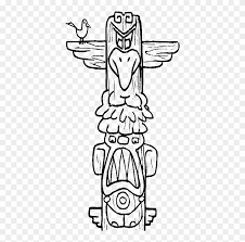 Colored north indian totem pole, vector illustration. Totem Drawing Clipart Png Download Totem Poles Coloring Pages Transparent Png 871338 Pinclipart