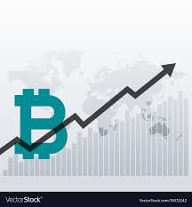 Bitcoin Upward Growth Chart Design Background