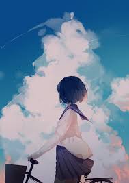 Explore {{searchview.params.phrase}} by color family. Wallpaper Anime Girls Original Characters Black Hair School Uniform Sky Bicycle 2480x3507 Richs 1566177 Hd Wallpapers Wallhere