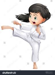 Illustration Of A Young Woman Doing Karate On A White Background In 2021 Illustration Art Karate