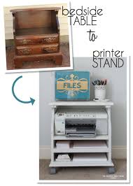 Beside Table Turned Rolling Printer Cart Printer Storage Home Office Decor Guest Room Office