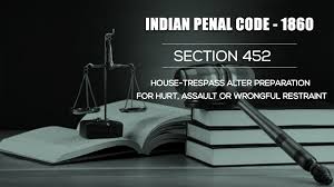 House Trespass Alter Preparation For Hurt Assault Or Wrongful Restraint Indian Kanoon Section 452 452 ipc property dispute and fake court case user question.