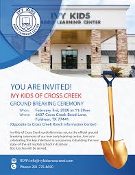 See more of ivy kids early learning center on facebook. Ground Breaking For Ivy Kids Of Cross Creek Ranch The Katy News