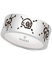 Gucci Men S Gucci Ghost Sterling Silver Ring Gucci Ghost Silver Ring Designs Mens Silver Necklace
