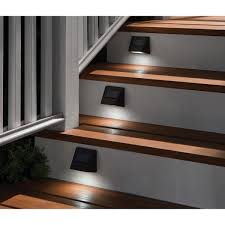 Hampton Bay Solar Bronze Integrated Led Downcast Deck Light 4 Pack 43039 The Home Depot