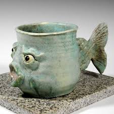 Fish Mug Coffee Cup Fisherman S Gift For Dad Etsy Pottery Mugs Clay Mugs Pottery Cups