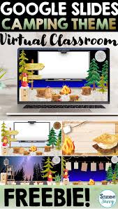 Virtual Classroom Templates Freebie Camping Theme Google Slides Google Slides Template Teaching Freebies Camping Theme
