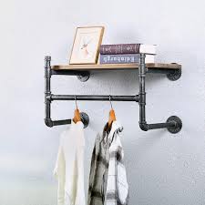 Browse our full range of products from dressing tables to complete modern kitchens. Gwh Industrial Pipe Clothing Rack Wall Mounted With Real Wood Shelf Pipe Shelving Floating Shelves Wall Shelf Rustic Retail Garment