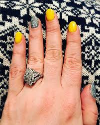 Acrylic nails often get a lot of bad press. Mu Mustard Yellow Acrylic Nails With Glitter