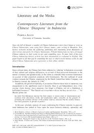 Pdf Literature And The Media Contemporary Literature From The Chinese Diaspora In Indonesia