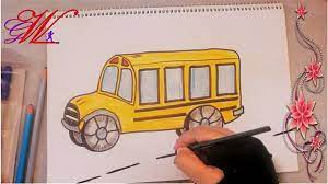 طريقة رسم وتلوين باص مدرسة أو حافلة how to draw and paint school bus c enamel pins