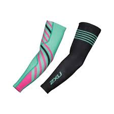 2xu Cycle Arm Warmer Size Xl 145 Blackcriss Cross Aqua