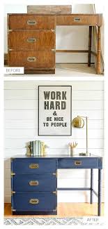36w x 18d x 30h : Painted Vintage Mid Century Campaign Desk Little House Of Four Creating A Beautiful Home One Thrifty Project At A Time Painted Vintage Mid Century Campaign Desk