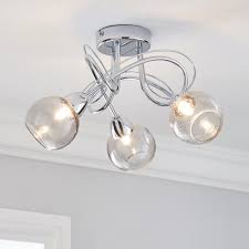 Kelly 3 Light Bubble Glass Ceiling Fitting In 2020 Light Fittings Flush Lighting Ceiling Lights