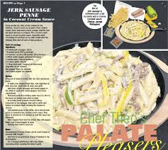 Check spelling or type a new query. Jerk Sausage Penne In Coconut Cream Sauce Pressreader