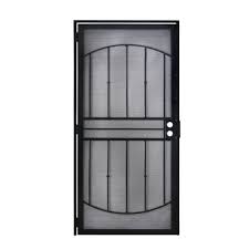Grisham 36 In X 80 In 805 Series Black Defender Security Door 80521 The Home Depot Security Door Defender Security Steel Security Doors