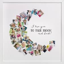 Love You To The Moon Back Custom Photo Art Print By Chasity Smith Customized Photo Gifts Photo Collage Diy Gifts