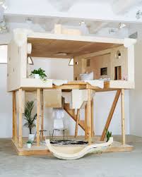 Bureau Spectacular Reimagines Laugier S Primitive Hut As Indoor Treehouse Tree House Interior Architecture Design Staircase Design