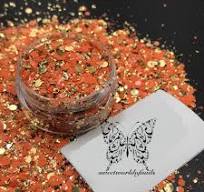 Orange Hexagon Nail Glitter Nail Art Decoration