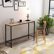 Harper Bright Designs Minimalist Console Table Oak Walmart Com Metal Console Table Console Table Industrial Console Tables