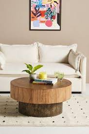 Unfade memory round drum coffee table hollow interior storage, reclaimed wood bowl shape side tables 23.6 x 10.6 (diameter x h) (black) 4.0 out of 5 stars 1 $158.82 $ 158. Tambor High Round Reclaimed Wood Coffee Table